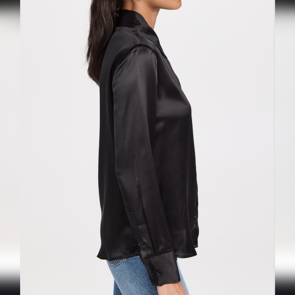 Reformation Women's Elegant 100%‎ Silk Black Shirt - Picture 8 of 9
